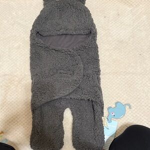 Cozy Gray Baby Bunting Suit